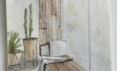  Построение совмещённой  (угловой и фронтальной) перспективы